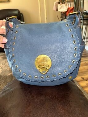EUC OrYany Janessa Pebbled Leather Shoulder Flap Handbag 12X12